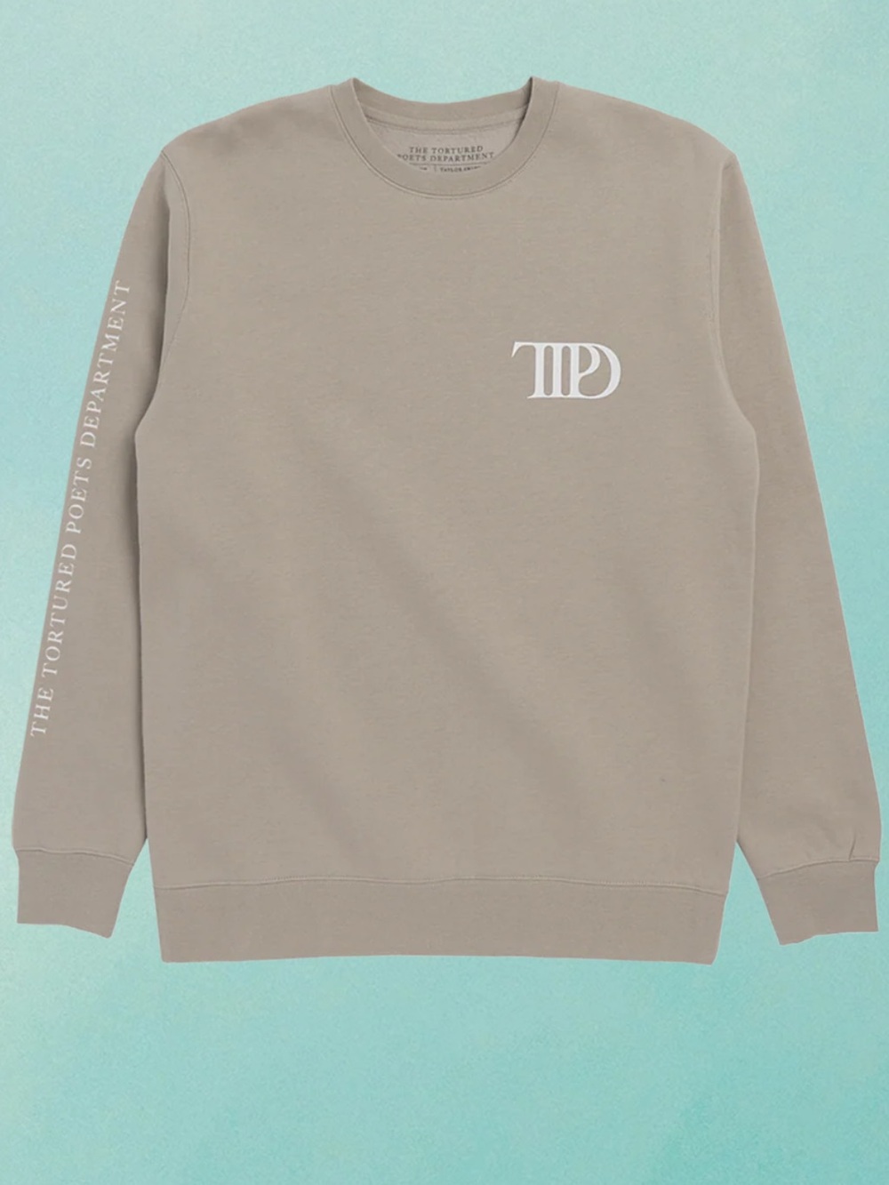 THE TORTURED POETS DEPARTMENT BEIGE CREWNECK